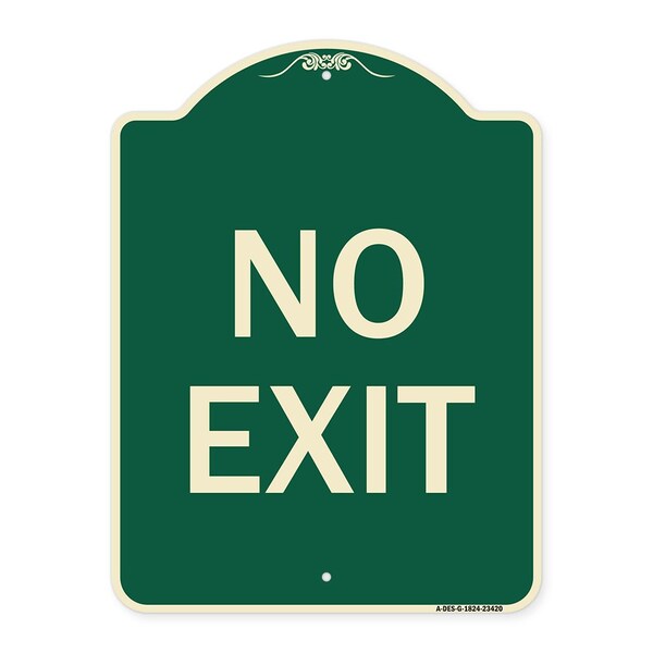 Parking Lot No Exit Heavy-Gauge Aluminum Architectural Sign, 18" L, 24" H, G-1824-23420